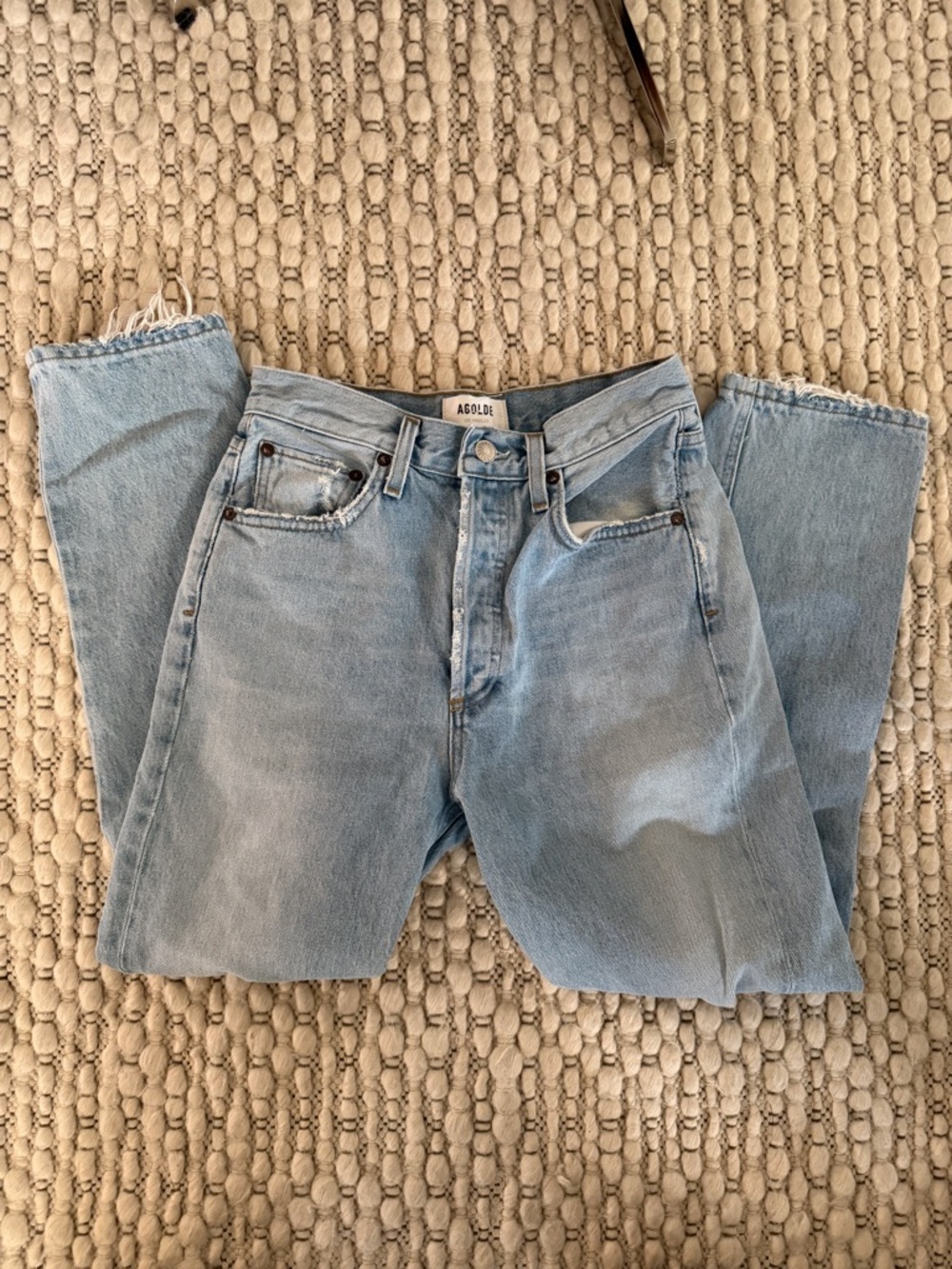 Agolde Riley Light Blue High-Rise Denim Jeans
